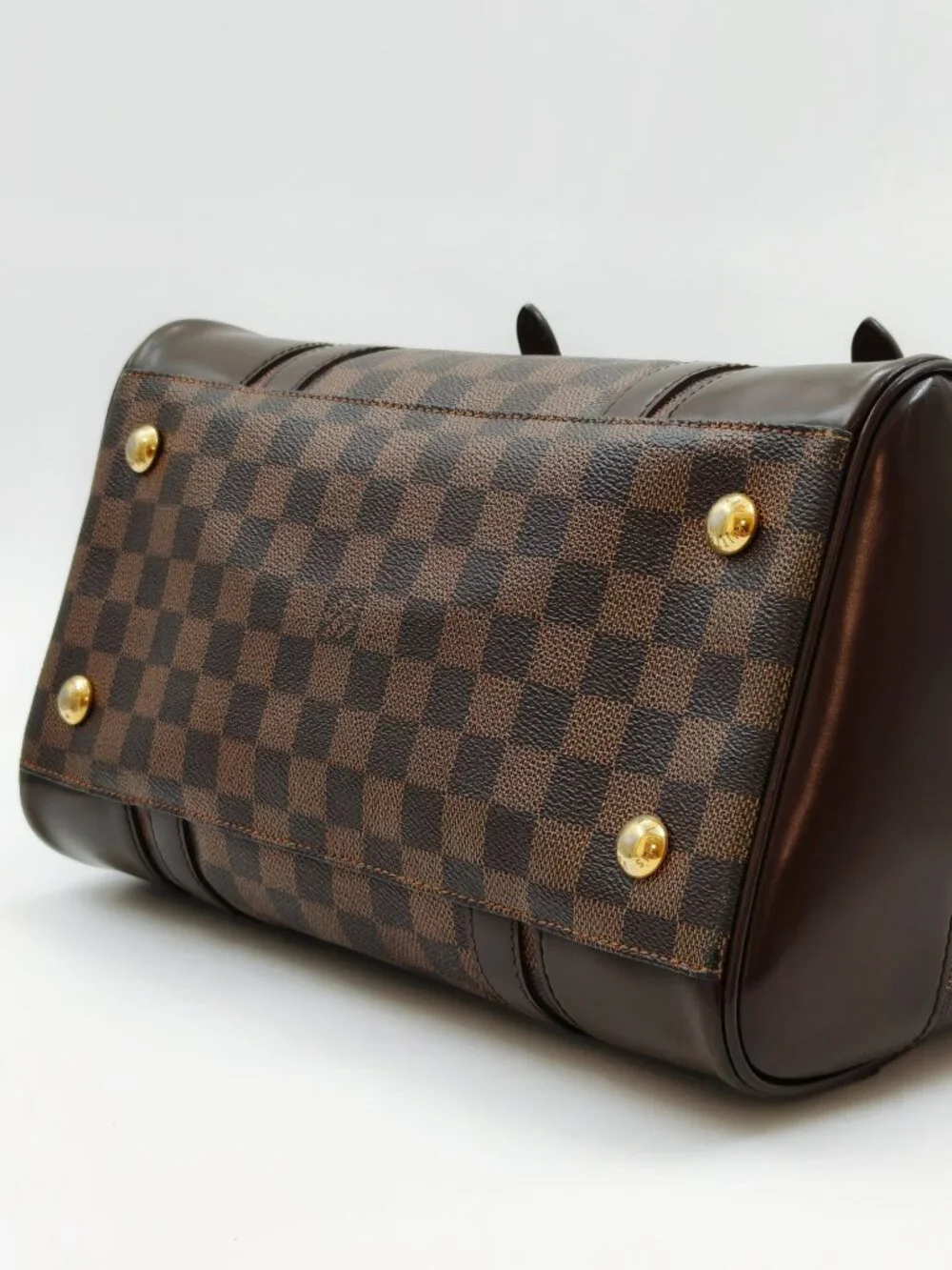 Louis Vuitton Berkeley Damier Ebene Canvas Satchel Handbag Gold Hardware - Picture 6 of 12